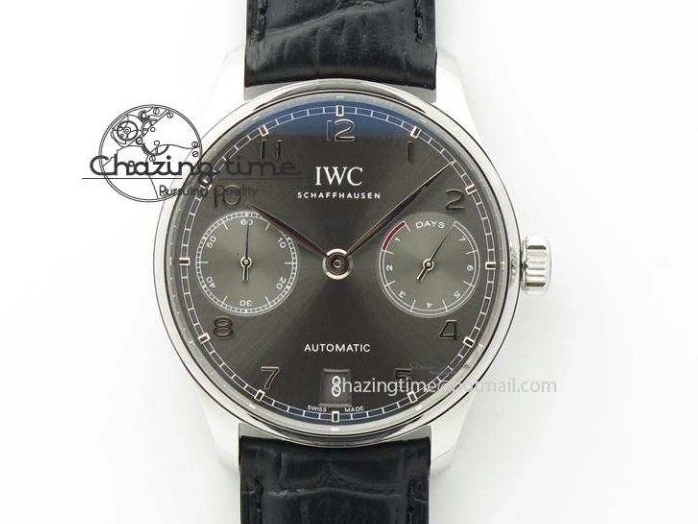 MIROTIME 0524 Sporty Portuguese Tourbillon IW5463 SS ZF Best Edition Black Dial on Black Leather Strap 7173